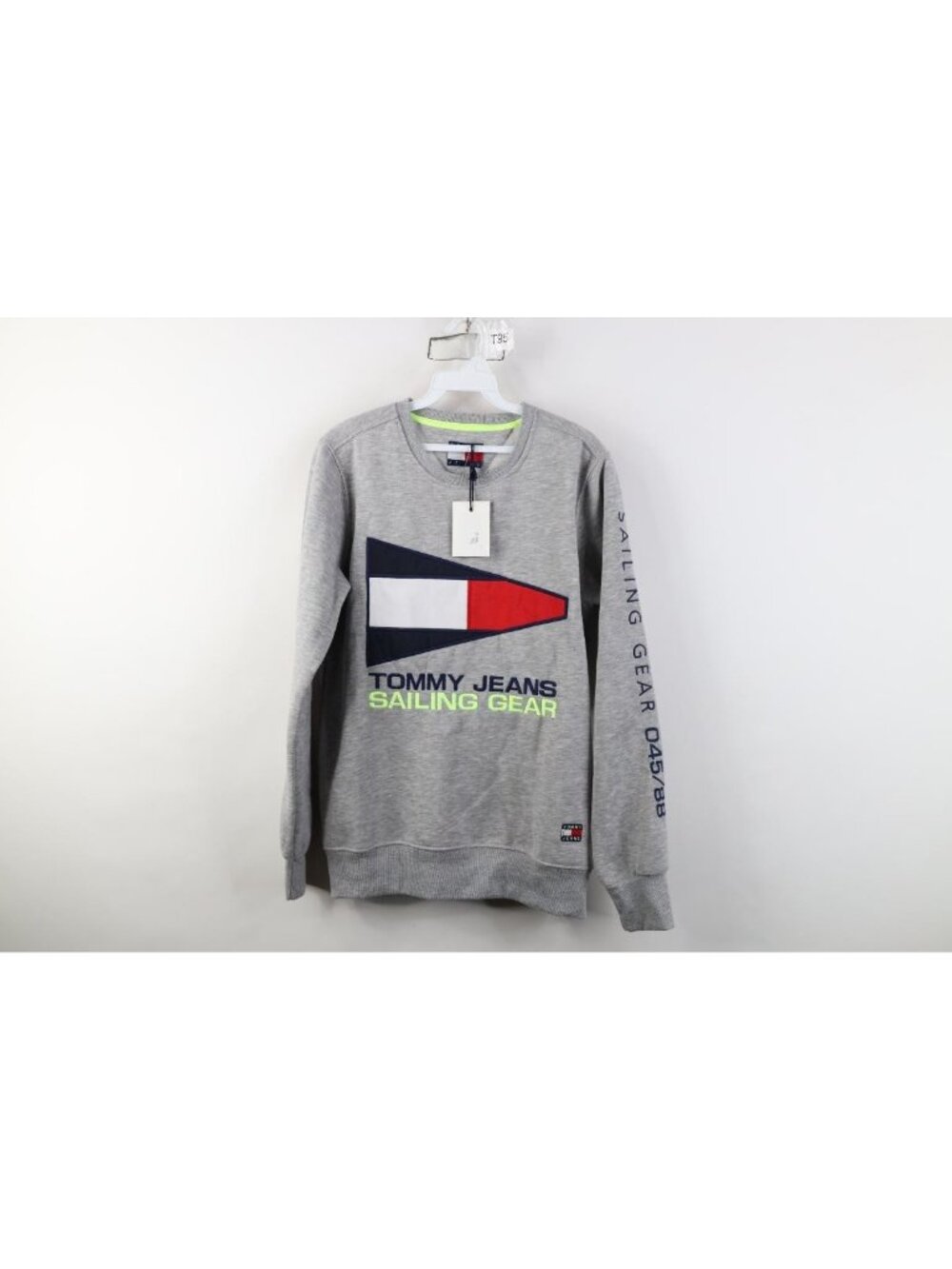 Deadstock Vintage Tommy Hilfiger Sailing Mens Small Spell Out Flag Sweatshirt